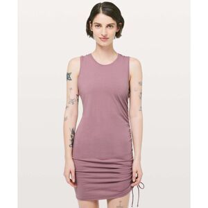 Lululemon Cinch It Dress Ruched Sleeveless Figue Small